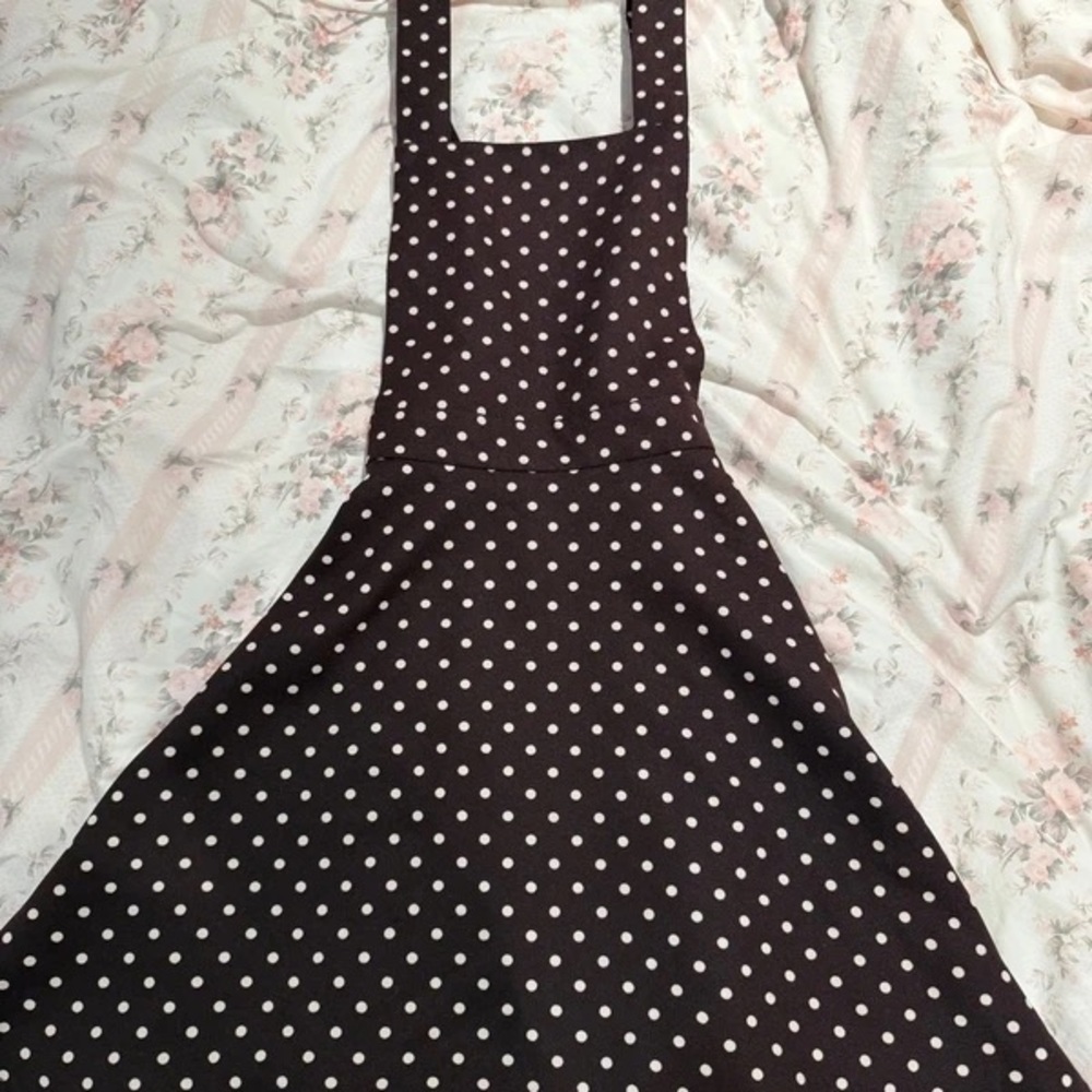 Elegant Black and White Polka Dot Mini Dress